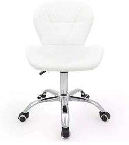 LuxuryForm DESIGN Stolička LIVIO na striebornej podstave s kolieskami - biela