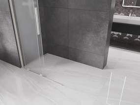 Mexen Velar, sprchová zástena s posuvnými dverami Walk-in 80 x 200 cm, 8mm sklo námraza, brúsená oceľ, 871-080-000-33-97