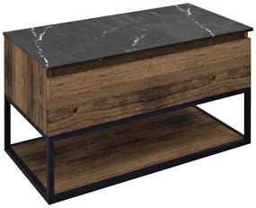 Sapho Sapho, SKARA umývadlová skrinka 90x50x45cm, čierna mat/dub collingwood, CG006-1919
