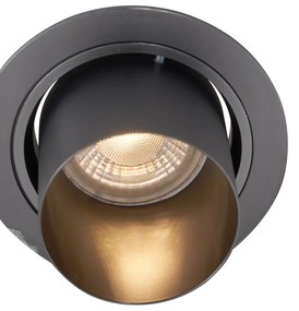 Sada 6 moderných zapustených bodových svetiel Gunmetal GU10 50 mm okrúhle, naklápacie - Installa