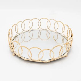 SADA 3x Dekoračný podnos pr. 27/33/37 cm zlatá