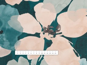 Biante Zamatový behúň na stôl Tamara TMR-027 Veľké kvety na tmavo zelenom 45x120 cm