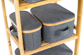 Úložný box G21 24 x 30 x 15 cm, bambusový s vekom, sivý