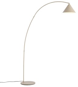 Retro stojaca lampa béžová s bielym interiérom - Triangolo