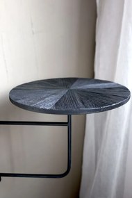 Čierny antik drevený okrúhly nástenný stôl Wall Table - Ø 35*45 cm
