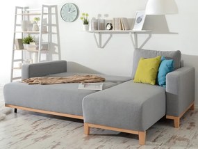 Rohová sedačka Salida (sivá + dub). Akcia -20%. Vlastná spoľahlivá doprava až k Vám domov. 1136692