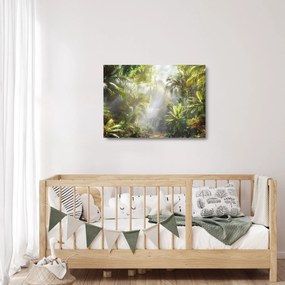Sklenený obraz - Tropický dažďový prales (70x50 cm)