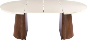 Vintino Jedálenský stôl NEVIO 120–160–200 × 120 cm – kašmír / orech