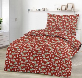 Obliečky bavlnené Vianočné obliečky Santa Claus TiaHome - 1x Vankúš 90x70cm, 1x Paplón 140x200cm