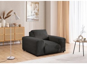 Tmavosivé menčestrové kreslo Justin – Ropez