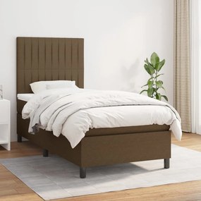Boxspring posteľ s matracom tmavohnedá 100x200 cm látka 3141916