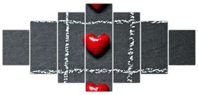 Šachovnica s červenými srdci