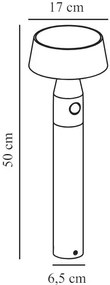 Nordlux Čierny záhradný solárny LED stĺpik Nama s pohybovým čidlom zapichovací 1W 50cm 2118268003