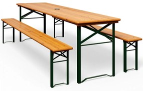 Pivný set Klasik stôl 170cm + 2 lavice, hnedý