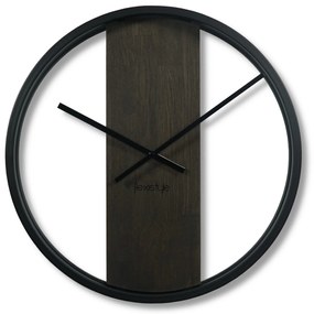 Dekorstudio Kovové hodiny s dubovým drevom LOFT OVAL wenge