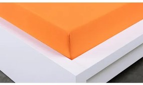 MKLuzkoviny.cz Jersey plachta 180 × 200 cm Exclusive – oranžová