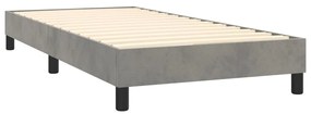 Posteľný rám boxsping s matracom bledosivý 100x200 cm zamat
