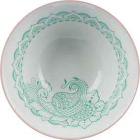 ORNAMENTS Miska 520 ml - biela/zelená
