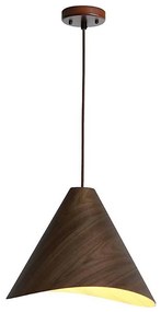 Drevený luster na lane 1xE27/60W/230V, priemer 45 cm, masív/orech/kaučukovník