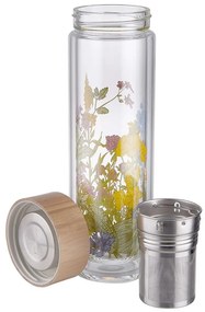 TEA TENDER Fľaša na čaj s kvetinovou potlačou 450 ml