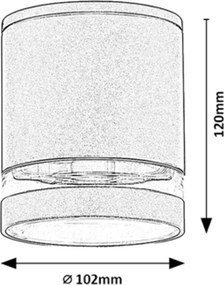 Rabalux Vonkajšie stropné prisadené svietidlo Zombor 1x35W | GU10 | IP54 - antracit 7817