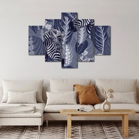 Obraz - Modré zebry (150x105 cm)