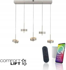 Paul Neuhaus Q-rotate 5 Smart závesné svietidlo, ZigBee, hliník, 2700-5000K