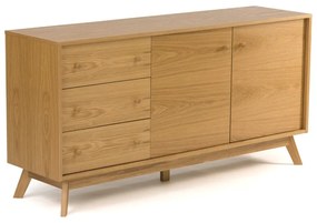 Nízka komoda v dekore duba v prírodnej farbe 149x75 cm Kensal – Woodman
