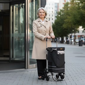 Jurhan Nákupná taška na kolieskach do schodov COMFORT, 50l,  čierna