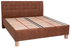 Čalúnená posteľ s matracom a úložným priestorom VIOLET 180x200 cm koňaková hnedá
