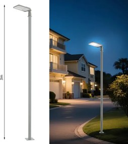 Brilagi-LED vonkajšie svietidlo so stĺpom a káblom 3 m URBANLIGHT LED/100W/230V sivé IP65