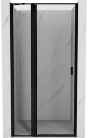 Mexen MIST, 1-krídlové sprchové dvere (1d+1s) 115x200 cm, 6mm číre sklo s čiernym rámom, ľavý variant, 8A4-115-000-70-70-L