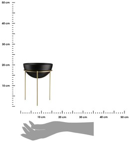 Kvetináč na stojane LOFT II 20 cm čierny/zlatý