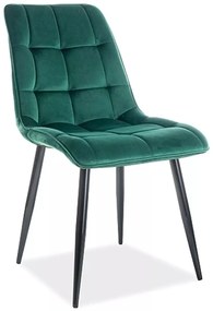 Stolička Chic Velvet zelená – čierne nohy