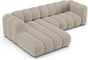 Béžová ženilková rohová pohovka (ľavý roh/s leňoškou) Lupine – Micadoni