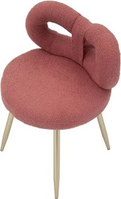 Dizajnová jedálenská stolička Ilary Mini bouclé ružová