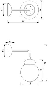 Nástenné svietidlo HYDRO 1 1xE14/60W/230V
