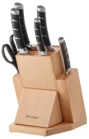 Stojan na nože 7 ks s brúskou na nože - Flow Kitchen - 132760