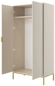 Šatní skříň Austin 100 cm kašmír/zlatá