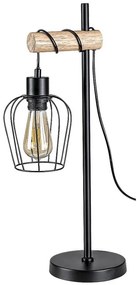 Rabalux Stolná lampa FABIANO 1x40W | E27 - čierna, svetlé drevo