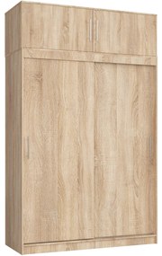 Šatní skříň s posuvnými dveřmi a nástavcem MONO CLP 150 cm dub sonoma