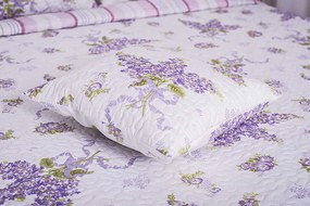 Prehoz na posteľ LAVENDER GARDEN 200x220 cm - fialový/biely