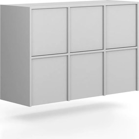 Nadstavba pre skrine FRAME, 6x dvere, 1299 x 450 x 854 mm, PUSH-lock, sivá