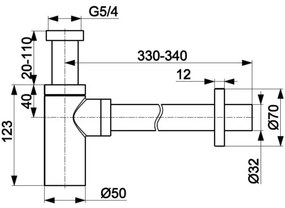 KFA Armatura 600-003-00 - Okrúhly umývadlový sifón lesklý chróm