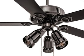 Toolight, Luster Woodmill s ventilátorom Lampa 392190. čierna-chrómová, OSW-10002
