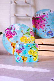 Detské obojstranné puzzle v kufríku - Zemeguľa - 208 ks