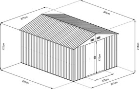 Záhradný domček na náradie Avenberg 3.0 x 3.0 m HNEDÁ SD-X1010-H170