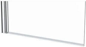 Vaňová zástena Form & style NEW TAHITI deluxe 140x75 cm, otočná, číre sklo chrómový vzhľad
