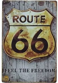Ceduľa Route 66 Freedom 30cm x 20cm Plechová tabuľa