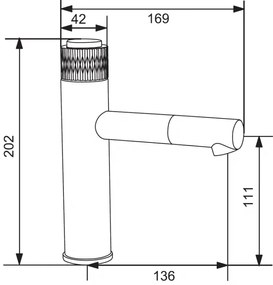 Mexen Diamond, umývadlová batéria h-202, zlatá lesklá, 71500-50
